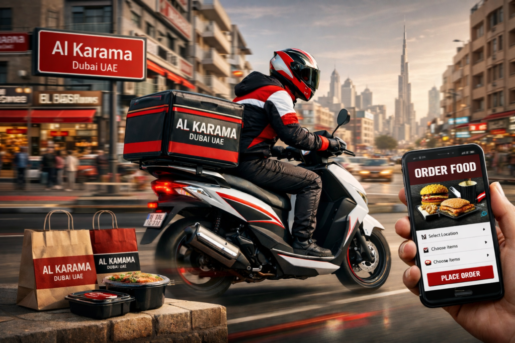 restaurant delivery service in Al Karama