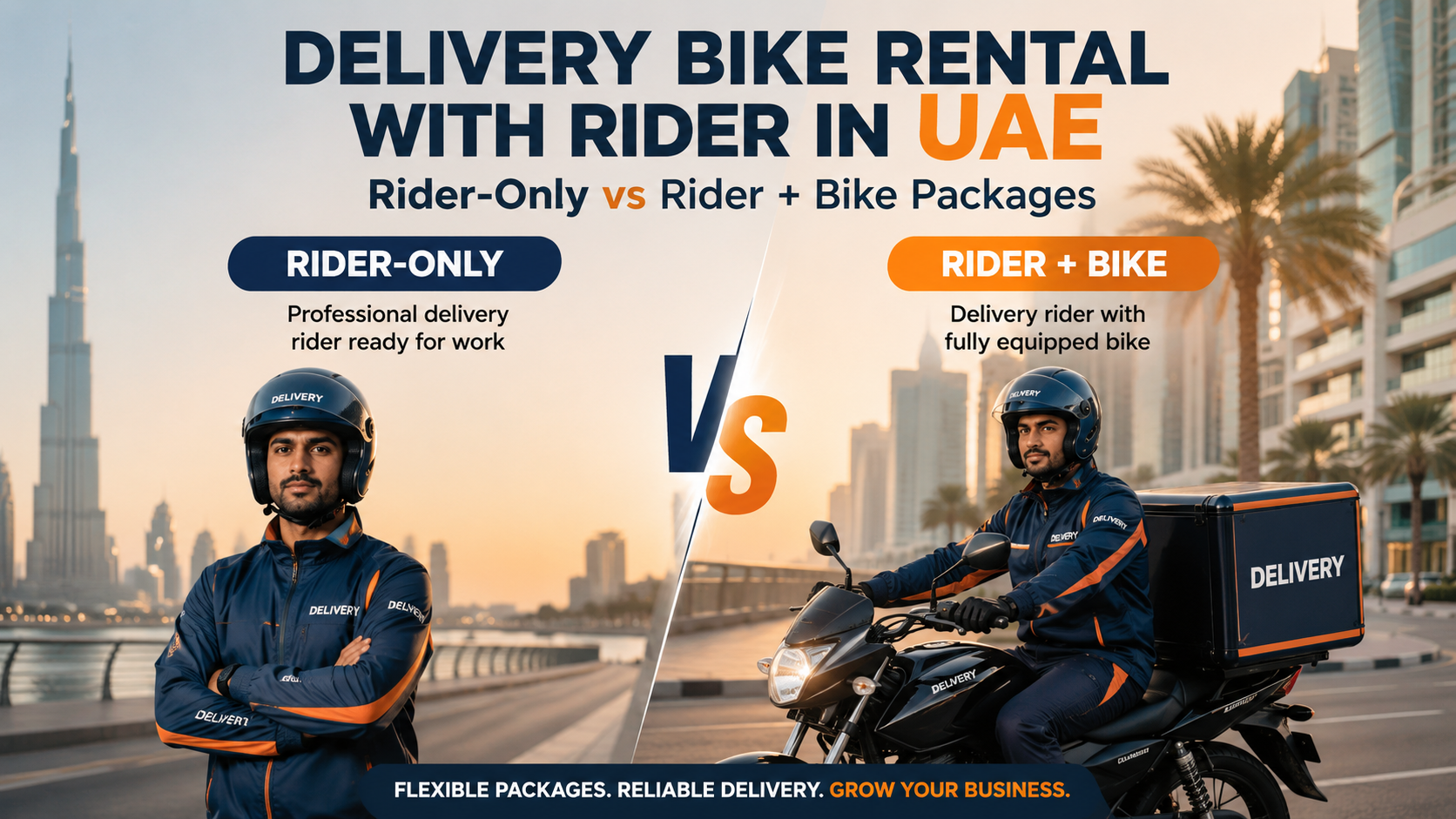 Delivery Bike Rental With Rider in UAE: ‘Rider-Only’ vs ‘Rider + Bike’ Packages Compared